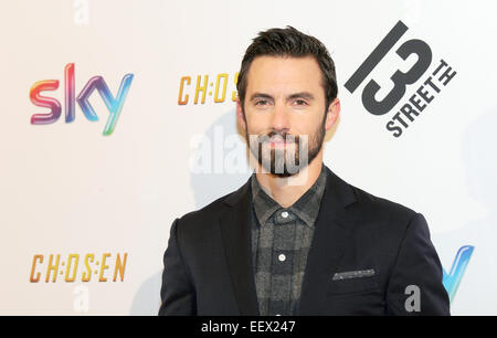 Monaco di Baviera, Germania. Xxi gen, 2015. Noi attore Milo Ventimiglia arriva per la Germania premiere dello show televisivo "scelto" a Monaco di Baviera, Germania, 21 gennaio 2015. Le prime due stagioni andrà in aria a 10,10pm, da lunedì 2 febbraio 2015 sulla 13th Street e il cielo. Foto: Ursula Dueren/dpa/Alamy Live News Foto Stock