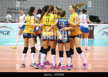 Sopot, Polonia 22nd, Gen. 2015 CEV Volleyball Cup 2015 . PGE Atom Trefl Sopot facce Doc-Imoco Prosecco di Conegliano nel Challenge Round del 2015 CEV Volleyball Cup Ð le donne. Il team italiano reagisce durante il gioco Foto Stock