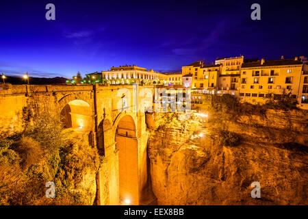 Ronda, Spagna a Puente Nuevo Bridge. Foto Stock