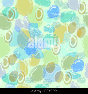 Modello senza giunture ciottoli.perfetta illustrazione con ciottoli astratta di fiori diversi. Immagine raster. Foto Stock