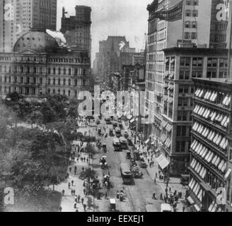 Broadway e il Post Office Building, New York City USA 1906 Foto Stock