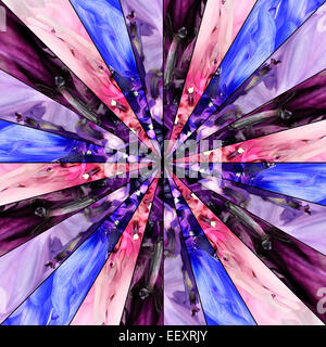 Centro fiori Symmetric collage fatto di raccolta di Cornflowers. Pezzi sono Seamlesly suddiviso in pezzi simmetrici. Foto Stock