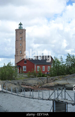 Söderskär e il ponte sospeso Foto Stock