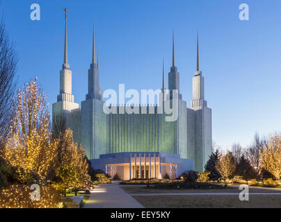 Washington DC Tempio o Chiesa di Gesù Cristo dei Santi degli Ultimi Giorni in Kensington, Maryland, Stati Uniti d'America Foto Stock