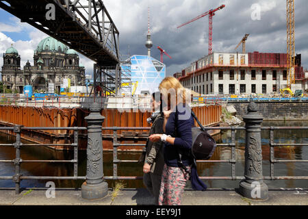 Berlino, Germania, i lavori di costruzione nel cantiere Berlin City Palace Foto Stock