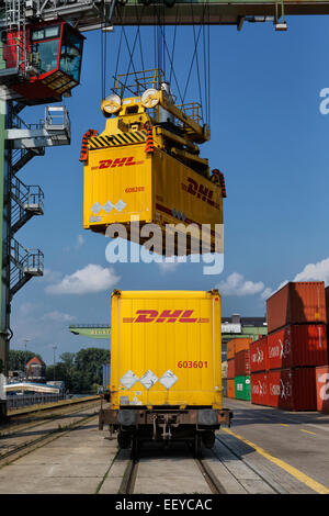 Berlino, Germania, Container Terminal Westhafen Foto Stock