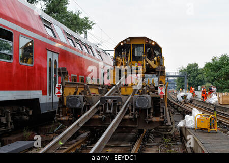 Berlino, Germania, il rinnovamento del tracciato la Stadtbahn di Berlino Foto Stock