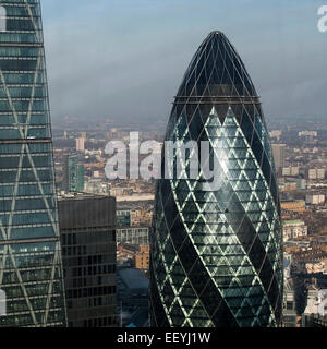 LONDON, Regno Unito - 2 Gennaio 2015: vista aerea di Londra dal walkie talkie edificio su 20 Fenchurch Street . Foto Stock