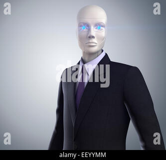 Robot vestito con una tuta di business Foto Stock