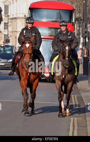 Londra, Inghilterra, Regno Unito. Polizia montata in Whitehall Foto Stock