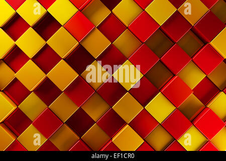 Rosso e oro blocchi sfondo astratto Foto Stock