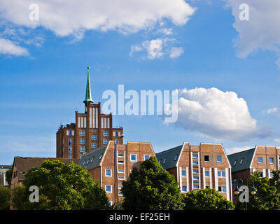 Casa gables a Rostock (Germania). Foto Stock