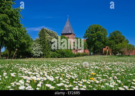 Una chiesa con prato in Germania Foto Stock