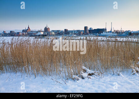 Inverno a Rostock (Germania). Foto Stock
