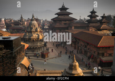 Scena di Durbar Square, Patan (Lalitpur) - Valle di Kathmandu, Nepal Foto Stock