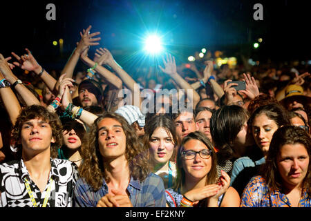 BENICASSIM, Spagna - 18 Luglio: folla a FIB Festival il 18 luglio 2014 a Benicassim, Spagna. Foto Stock