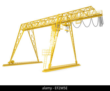 Giallo ponte del gantry crane, mezzo giro Foto Stock