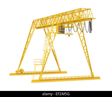 Giallo ponte del gantry crane, mezzo giro Foto Stock