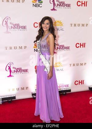 Doral, FL, Stati Uniti d'America. 25 gennaio, 2015. Miami, FL - 25 Gen: Miss Teen USA 2014, K. Lee Graham assiste la 63a edizione annuale di Miss Universo Pageant tenutasi al Trump National Doral Miami su gennaio 25, 2015 a Miami, FL. Credito: Andrea, Patrono/ZUMA filo/Alamy Live News Foto Stock