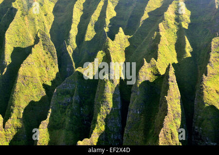 Vista aerea della Costa Napali, Kauai, Hawaii, STATI UNITI D'AMERICA Foto Stock