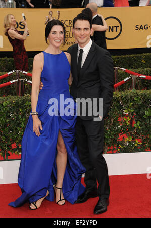 Los Angeles, California, USA. 25 gennaio, 2015. Julianna Margulies, Keith Lieberthal frequentando la ventunesima edizione del Screen Actors Guild Awards - Gli arrivi presso lo Shrine Auditorium di Los Angeles, la California il 25 gennaio 2015 . 2015 Credit: D. lunga/Globe foto/ZUMA filo/Alamy Live News Foto Stock