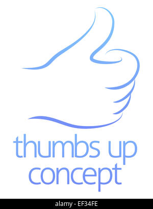 Una illustrazione astratta di una mano dando un pollice su concept design Foto Stock