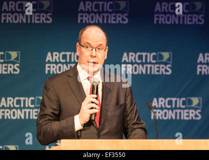 HSH il Principe Alberto II di Monaco, presso le frontiere artico Conference 2015 Tromso. Foto: 19 gennaio 2015. Foto Stock