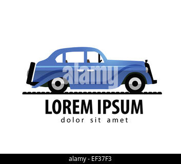 Retrò vettore auto logo design modello. trasporto o icona del veicolo. Foto Stock
