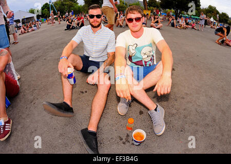 BENICASSIM, Spagna - 20 Luglio: Persone a FIB Festival il 20 luglio 2014 a Benicassim, Spagna. Foto Stock