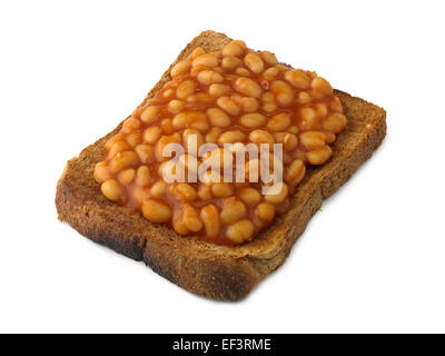 Fagioli su pane tostato Foto Stock