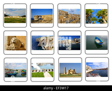 Viaggiare a Malta e a Gozo IslandsCollage Foto Stock