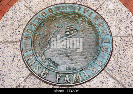 Il Boston Irish carestia lapide, Washington Street, Boston, Massachusetts, STATI UNITI D'AMERICA Foto Stock
