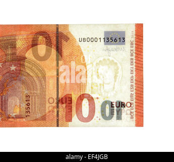 Lten 10 euro cambiare denaro economia monetaria unione europea futuro globale di conversione valuta attiva banconota greenback nuova carta Foto Stock