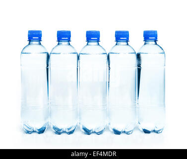 Le bottiglie di plastica di acqua Foto Stock