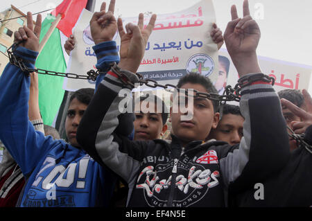 La città di Gaza, Striscia di Gaza, Territori palestinesi. 27 gennaio, 2015. Credito: ZUMA Press, Inc./Alamy Live News Foto Stock