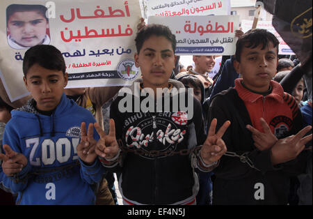 La città di Gaza, Striscia di Gaza, Territori palestinesi. 27 gennaio, 2015. Credito: ZUMA Press, Inc./Alamy Live News Foto Stock