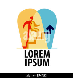 Vettore di business logo design modello. successo o icona di avanzamento Foto Stock