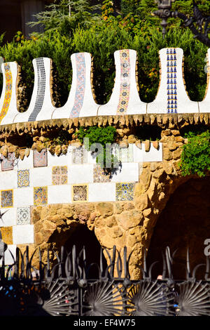 Parco Guell. Barcellona, in Catalogna, Spagna. Foto Stock