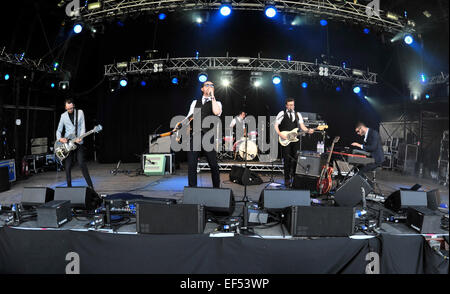 Il Festival Wickerman 2014 - Giorno 1 - spettacoli con: Host dove: Dumfries, Regno Unito quando: 25 Lug 2014 Foto Stock