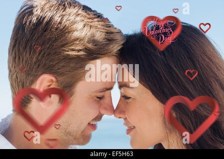 Immagine composita della vista ravvicinata della coppia romantica Foto Stock