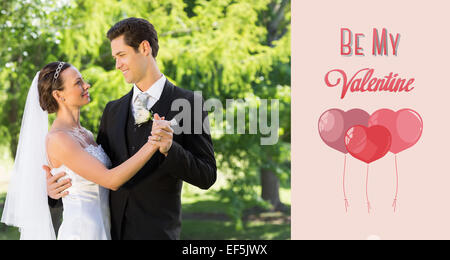 Immagine composita della coppia danzante sul giorno di nozze Foto Stock