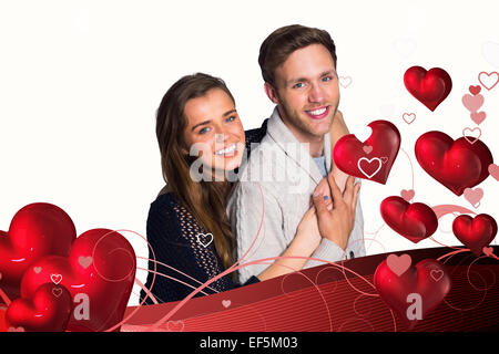 Immagine composita del ritratto di felice coppia giovane Foto Stock