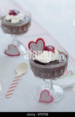 Dark budino di cioccolato Foto Stock