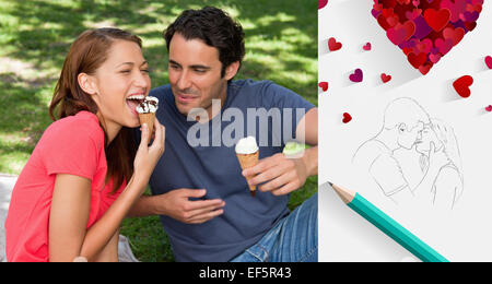 Immagine composita della cute valentines giovane Foto Stock