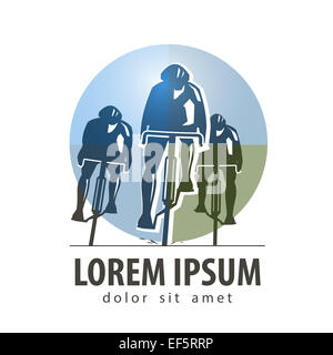 Vettore di ciclismo logo design modello. sport o bike icona Foto Stock