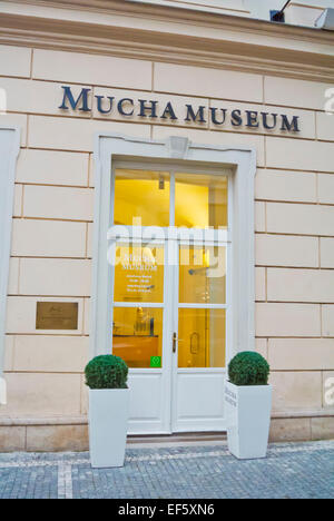 Mucha Museum, la città nuova di Praga, Repubblica Ceca, Europa Foto Stock