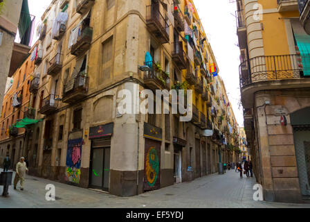 El quartiere di Raval, Barcellona, Spagna Foto Stock