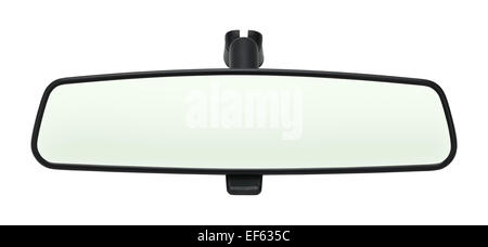 Specchio auto con copia spazio isolato su sfondo bianco. Foto Stock