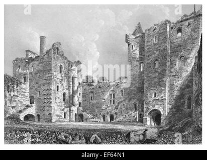 1852 Doune Castle roccaforte medievale Stirling cortile Foto Stock
