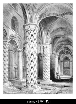 1852 Dunfermline Abbey Chiesa di Scozia Parrocchia Fife navata corsia Foto Stock
